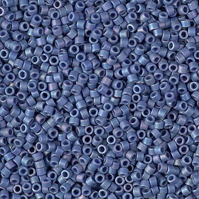 Delica Beads 11/0 - db2317b - Frosted Glazed Rainbow Navy Blue Matte AB 50g