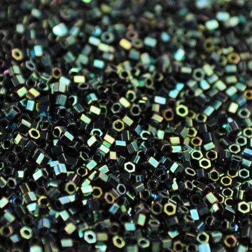Delica 15/0 Hex-cut Beads - dbc15-0027 - Metallic Teal Luster 5g