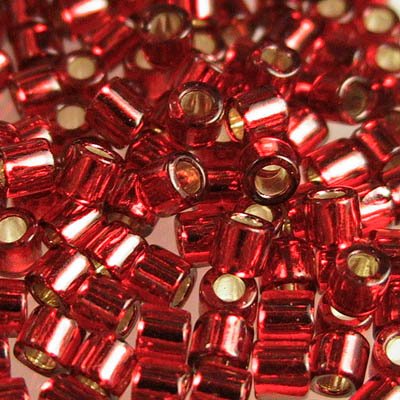 Delica Beads 8/0 - dbl0043b250 - Silver Lined Flame Red 250g