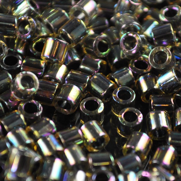 Delica 8/0 Beads - dbl0089 - Dark Amber Lined AB Dyed 5.2g