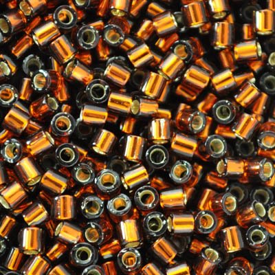 Delica 8/0 Beads - dbl0144 - Silver lined Dark Topaz 10g