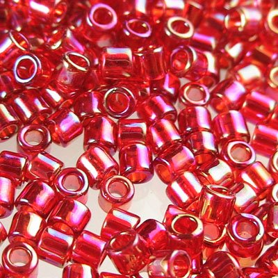 Delica 8/0 Beads - dbl0172 - Transparent Red AB 10g