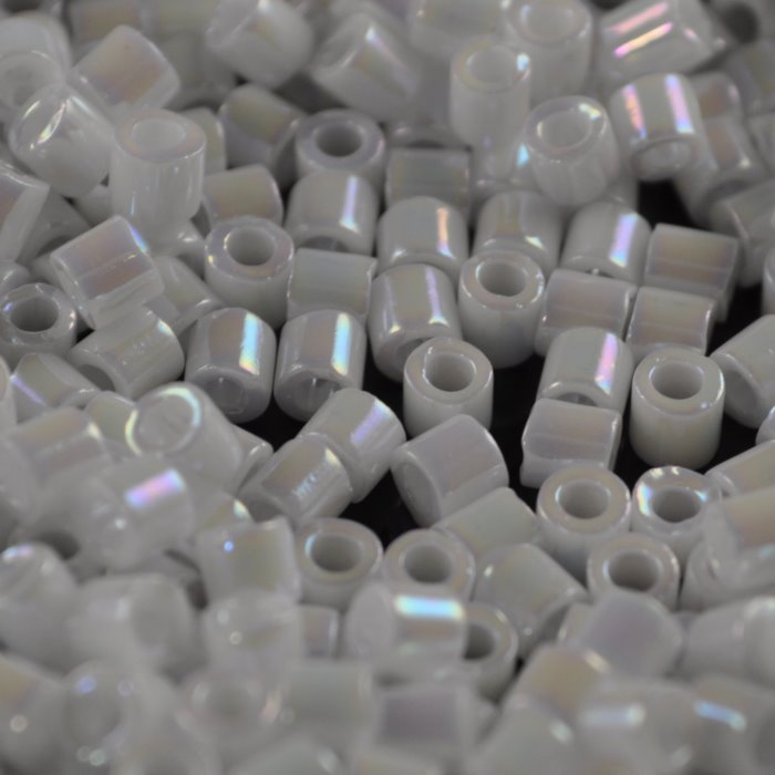 Delica 8/0 Beads - dbl0202 - Opaque White Pearl AB 5.2g