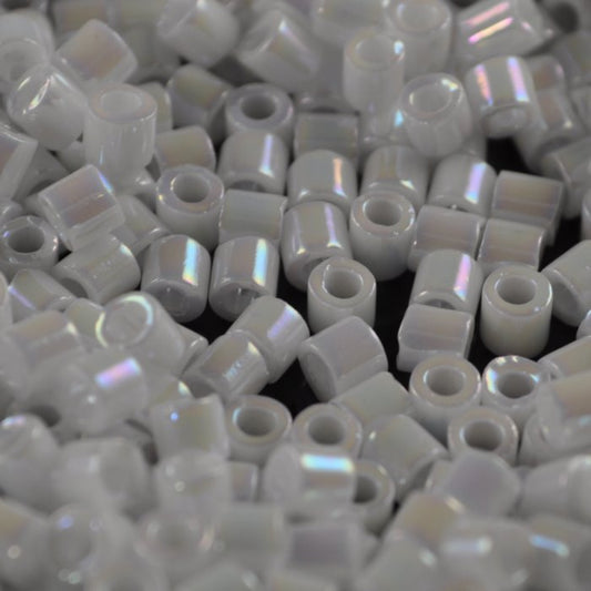 Delica 8/0 Beads - dbl0202 - Opaque White Pearl AB 5.2g