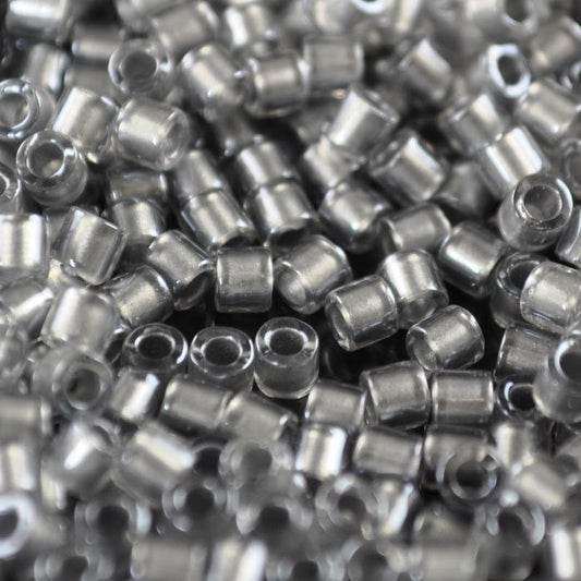 Delica Beads 8/0 - dbl0271b - Pewter Lined Crystal 50g
