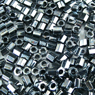 Delica 8/0 Hex-cut Beads - dblc0001 - Gunmetal 10g