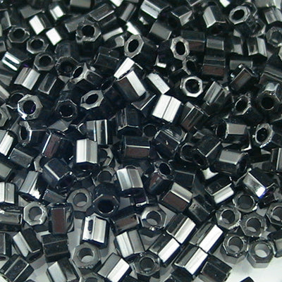 Delica 8/0 Hex-cut Beads - dblc0010 - Black 5.2g