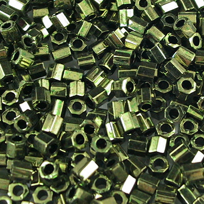 Delica 8/0 Hex-cut Beads - dblc0011 - Metallic Olive 5g
