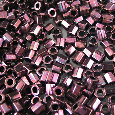 Delica 8/0 Hex-cut Beads - dblc0012 - Metallic Dark Raspberry 5g