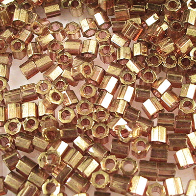 Delica 8/0 Hex-cut Beads - dblc0115 - Dark Topaz Gold Lustre 10g