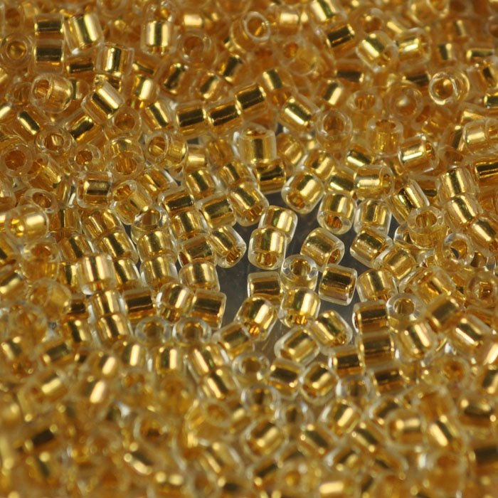 Delica 10/0 Beads - dbm0033 - Crystal 24 Kt Gold-Lined 3.3g