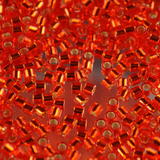 Delica 10/0 Beads - dbm0043 - Silver-Lined Blood Orange 7.2g