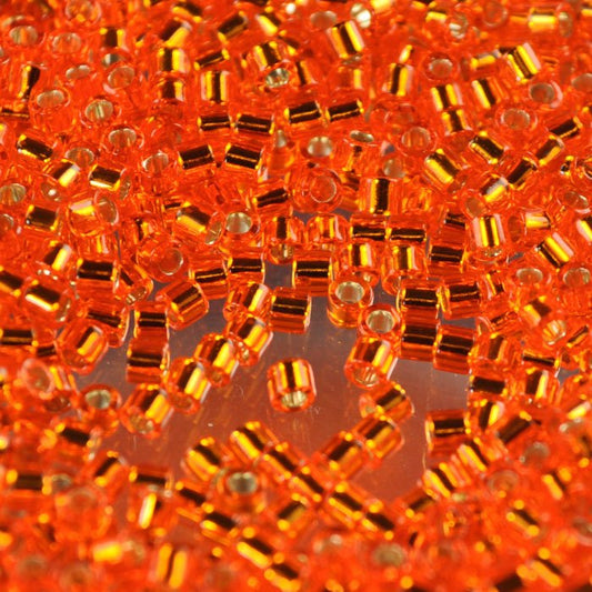 Delica 10/0 Beads - dbm0045 - Silver-Lined Orange 5.2g
