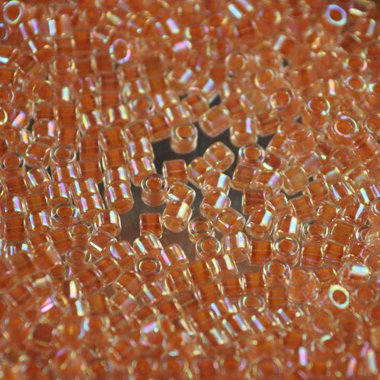 Delica 10/0 Beads - dbm0054 - Peach Lined AB Dyed 7.2g