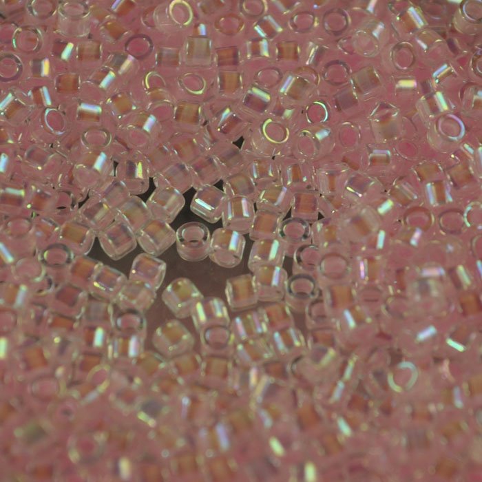 Delica Beads 10/0 - dbm0055b - Pale Pink Lined AB Dyed 50g