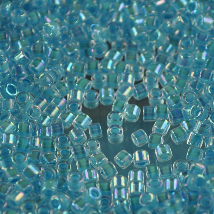 Delica Beads 10/0 - dbm0057b - Sky Blue Lined AB Dyed 50g