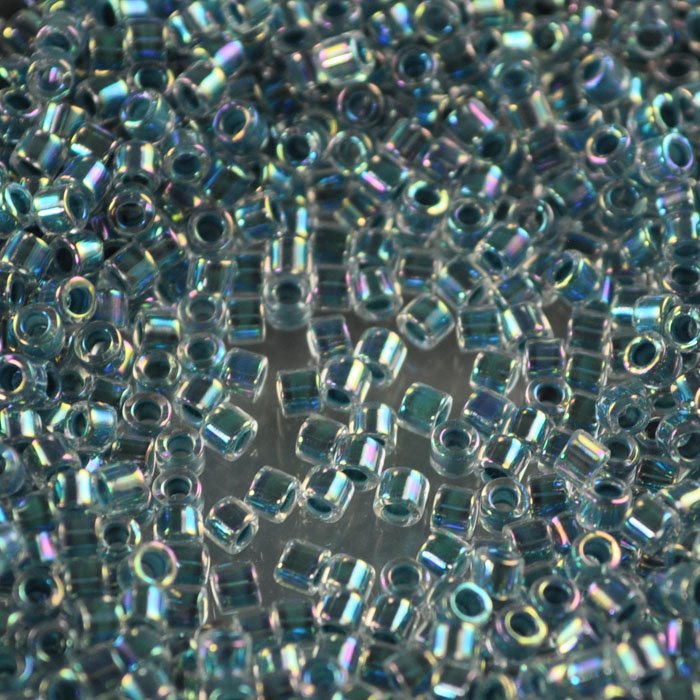 Delica Beads 10/0 - dbm0058b - Light Blue Lined AB Dyed 50g