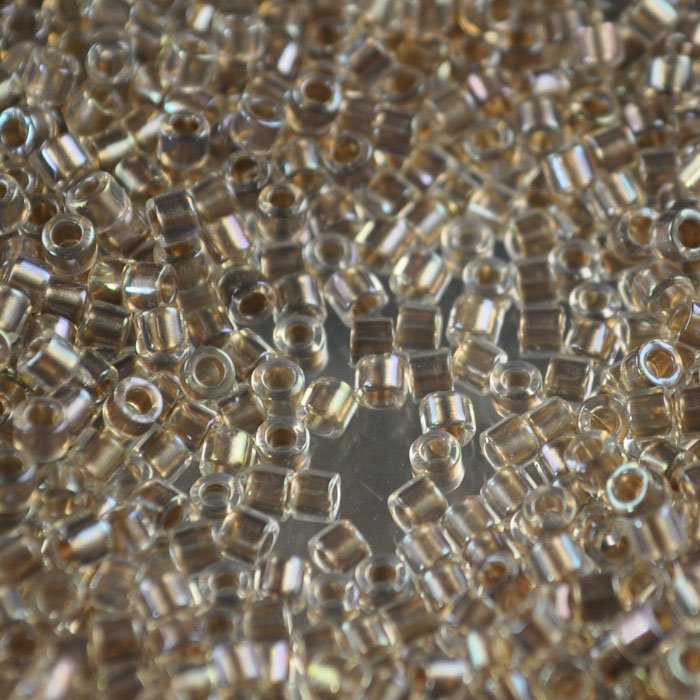 Delica 10/0 Beads - dbm0064 - Crystal Ivory Lined AB Dyed 7.2g