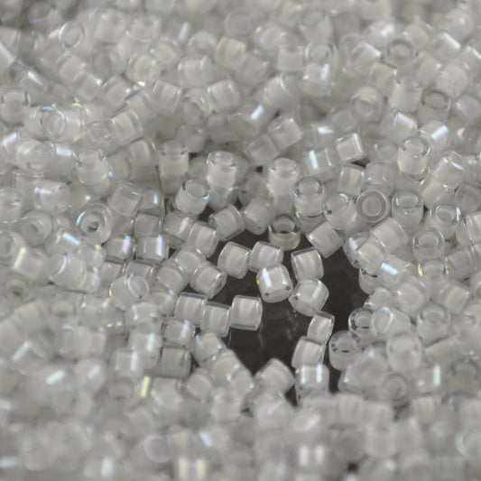 Delica 10/0 Beads - dbm0066 - White Lined Crystal AB Dyed 7.5g