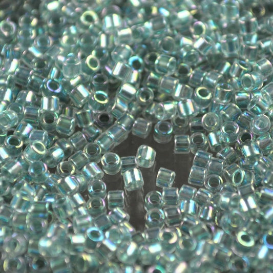 Delica 10/0 Beads - dbm0084 - Seagreen Lined Crystal AB Dyed 5.2g