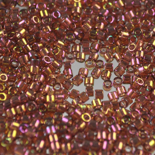 Delica Beads 10/0 - dbm0103b - Dark Topaz Rainbow Gold Lustre 50g