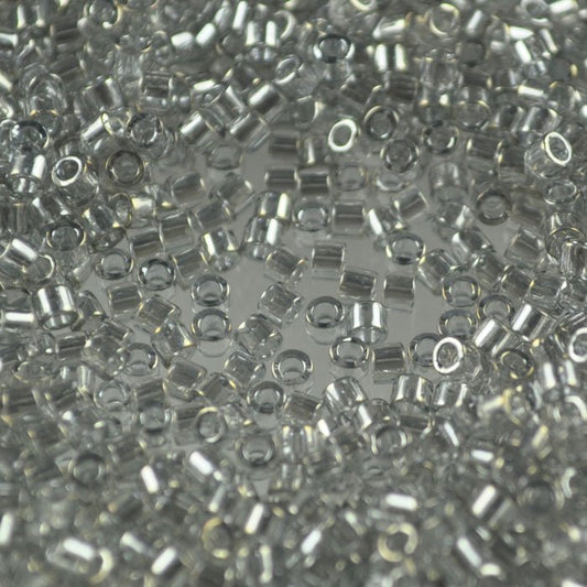 Delica 10/0 Beads - dbm0114 - Transparent Silver Grey Gold Luster 3.3g