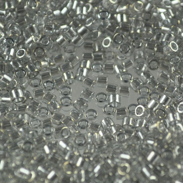 Delica Beads 10/0 - dbm0114b - Transparent Silver Grey Gold Luster 50g