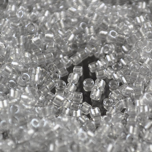 Delica Beads 10/0 - dbm0271b - Sparkle Silver Grey Lined Crystal Dyed 50g