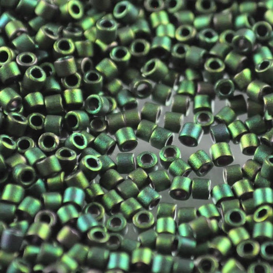 Delica 10/0 Beads - dbm0327 - Matte Metallic Dark Green Iris 7.2g