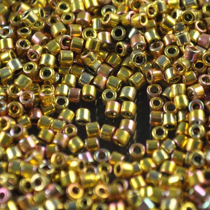 Delica 10/0 Beads - dbm0501 - 24 K Gold Plated AB 3.3g