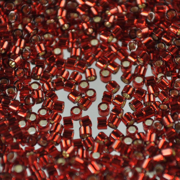 Delica 10/0 Beads - dbm0603 - Dyed Silver Lined Red 5.2g