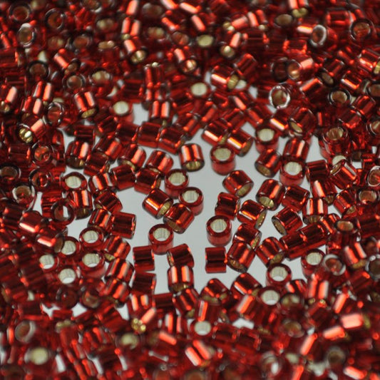 Delica 10/0 Beads - dbm0603 - Dyed Silver Lined Red 5.2g