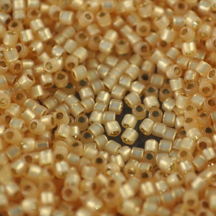 Delica 10/0 Beads - dbm0621 - Dyed Light Apricot Silver Lined Alabaster 7.2g