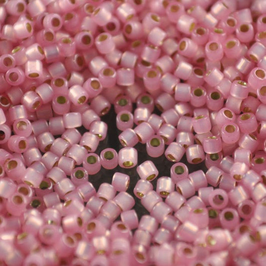 Delica 10/0 Beads - dbm0625 - Dyed Rose Silver Lined Alabaster 7.2g