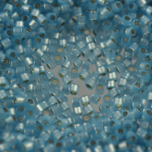 Delica 10/0 Beads - dbm0628 - Dyed Aqua Silver Lined Alabaster 7.5g