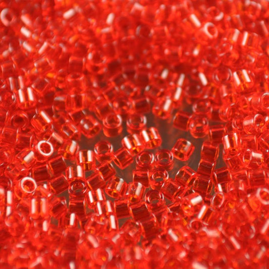 Delica 10/0 Beads - dbm0704 - Transparent Red Orange 7.2g