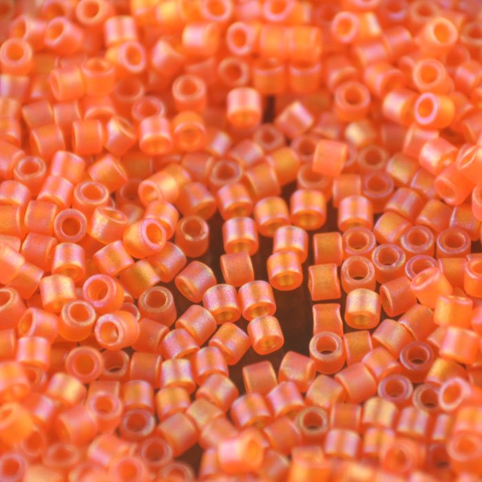 Delica 10/0 Beads - dbm0855 - Matte Transparent Orange AB 7.5g