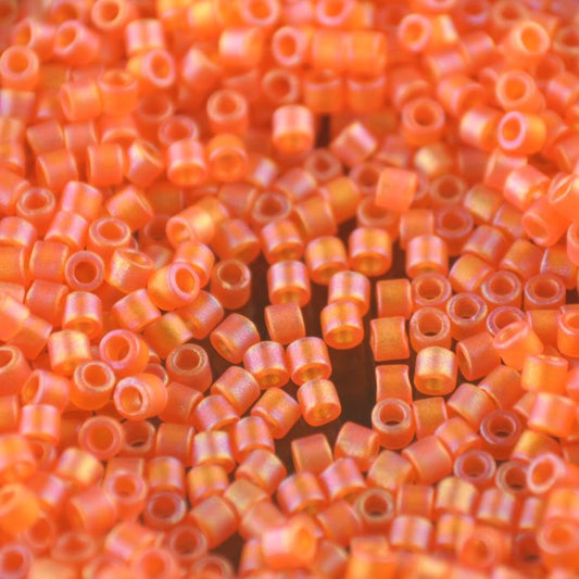 Delica 10/0 Beads - dbm0855 - Matte Transparent Orange AB 7.5g