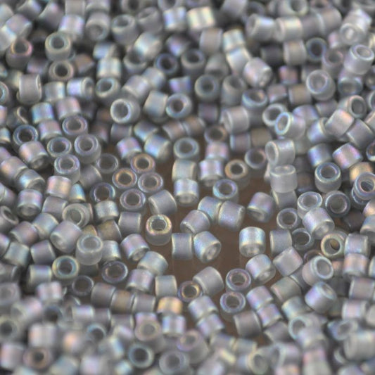 Delica 10/0 Beads - dbm0863 - Matte Transparent Grey AB 7.5g