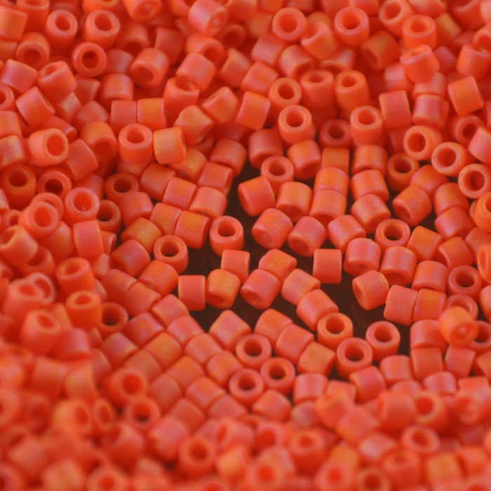 Delica 10/0 Beads - dbm0872 - Matte Opaque Orange AB 7.2g