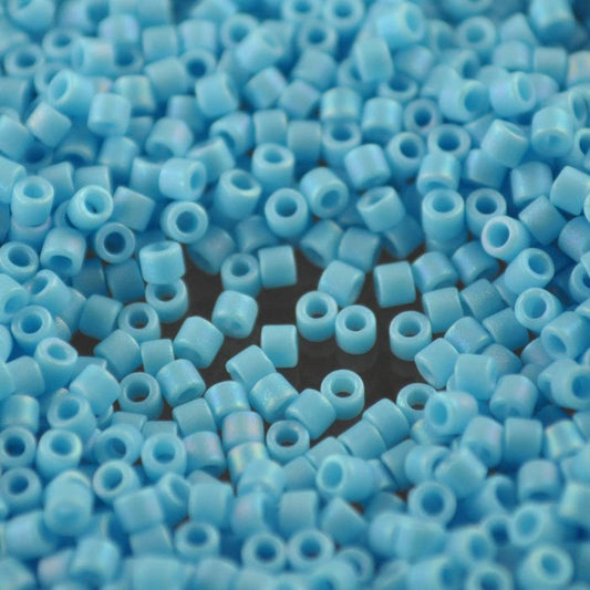 Delica 10/0 Beads - dbm0879 - Matte Opaque Turquoise Blue AB 5.2g