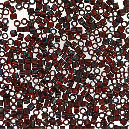 Delica 10/0 Beads - dbm2263 - Matte Opaque Red Garnet Picasso 7.2g