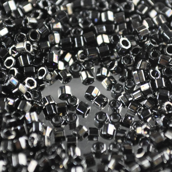 Delica 10/0 Hex-cut Beads - dbmc0001 - Gunmetal 5.2g