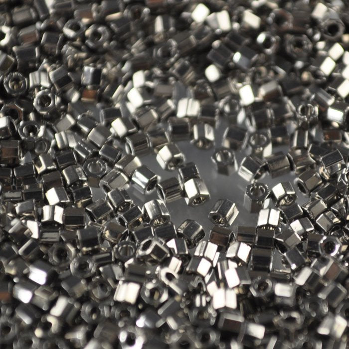 Delica 10/0 Hex-cut Beads - dbmc0021 - Nickel Plated 5.2g