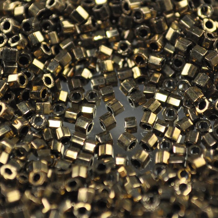 Delica 10/0 Hex-cut Beads - dbmc0022 - Metallic Dark Bronze 7.5g