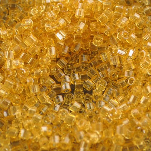 Delica 10/0 Hex-cut Beads - dbmc0702 - Transparent Light Topaz 7.5g