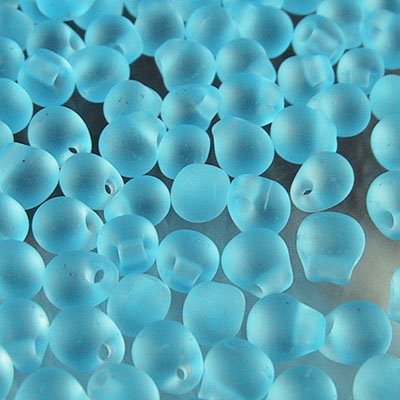 Miyuki - 3.4mm Fringe Drops - Matte Transparent Aqua (tube)