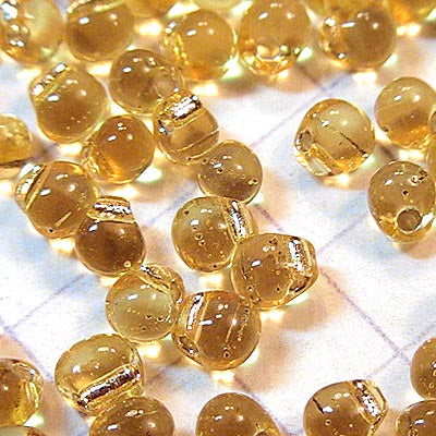 Miyuki - 3.4mm Fringe Drops - Transparent Silver lined Gold (tube)