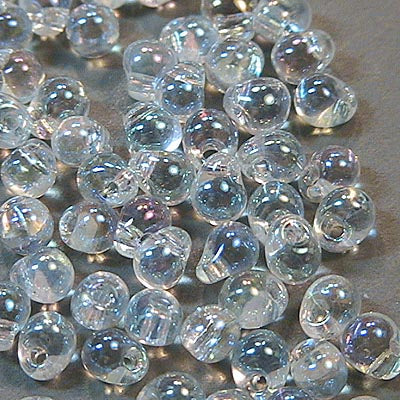 Miyuki - 3.4mm Fringe Drops - Transparent Crystal AB (tube)