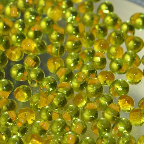 Miyuki - 3.4mm Fringe Drops - Apricot Lined Chartreuse (tube)